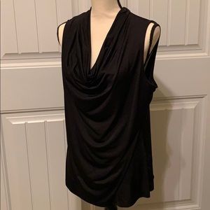 Gorgeous black cowl neck work blouse